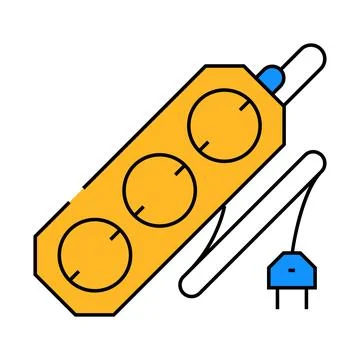 Cord socket icon color illustration 库存插图