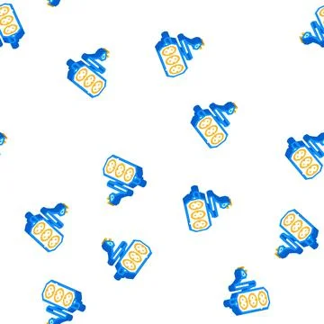 Cord socket isometric icon seamless pattern Stock Illustration