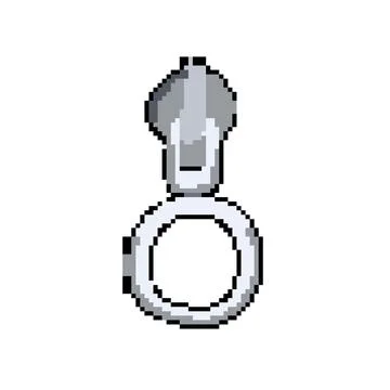 Cord zipper puller pixel art vector illustration 스톡 일러스트