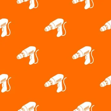 Corded drill pattern vector orange Illustration