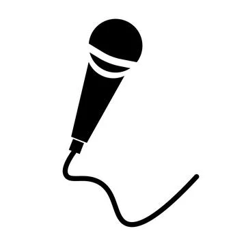 Corded hand microphone icon. Vector. Stock Illustration
