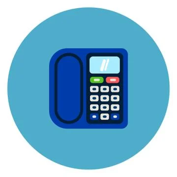 Corded Icon On Blue Round Background Stock Illustration