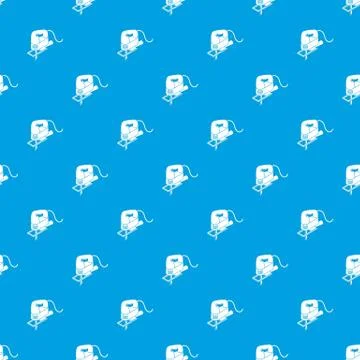 Corded jig saw pattern vector seamless blue Illustration
