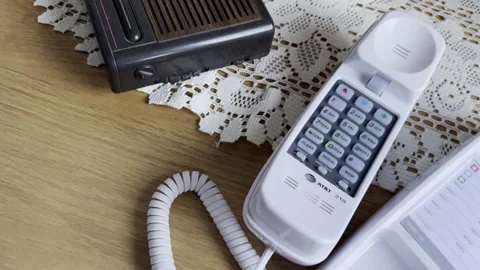Corded Telephone off the Hook Stock Footage 225755278