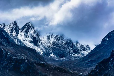 Cordillera Blanca - Pucaraju and Yanamaray Mountains Stock Photos