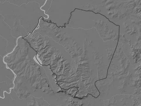 Cordillera, Paraguay. Bilevel elevation map with lakes and rivers イラスト素材