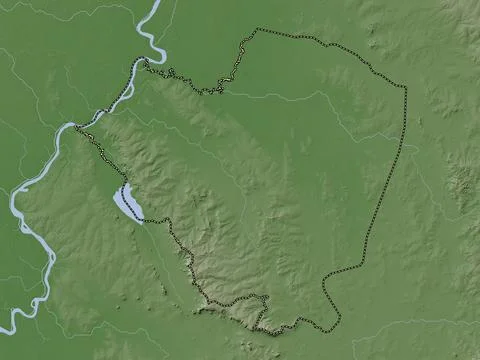 Cordillera, Paraguay. Elevation map colored in wiki style with lakes and rive イラスト素材