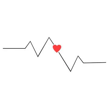 Cordiogram of a man in love Stock Illustration