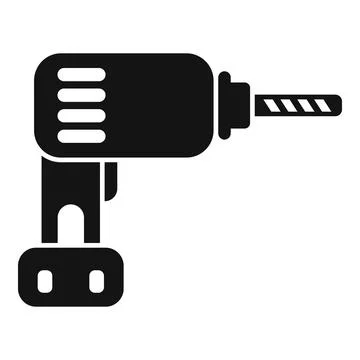 Cordless drill with battery pack for construction and diy projects icon Stock Illustration