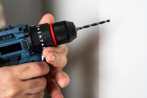 Cordless Drill Close-Up With Bit Attached Stock Photos