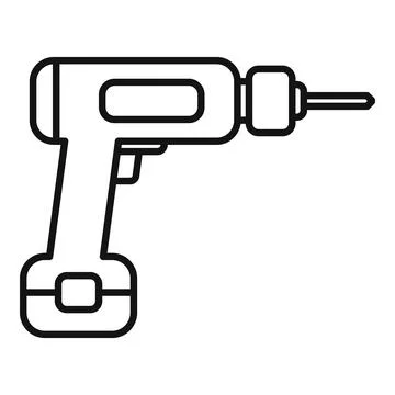 Cordless drill holding with battery pack for construction Stock Illustration