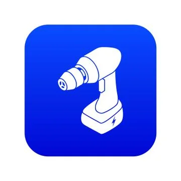 Cordless drill icon blue vector Stock Illustration