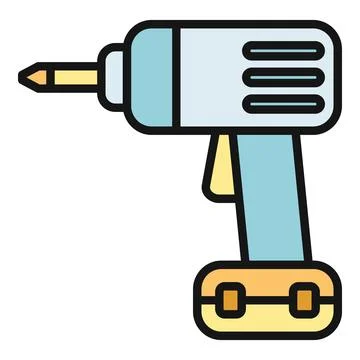 Cordless drill icon representing construction work and diy Stock Illustration