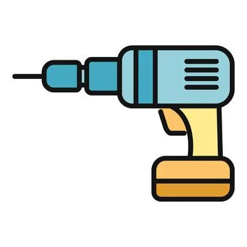 Cordless drill power tool for construction and diy work Stock Illustration