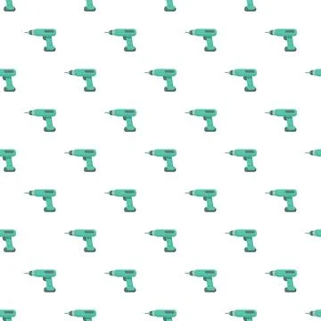 Cordless drill power tool seamless pattern background イラスト素材