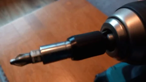 Cordless Drill Trigger Squeeze- Low to Max Speed -- Close-up on Variable Speed C Stockbeeldmateriaal 336946580