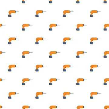 Cordless drills forming seamless construction tools pattern Stock Illustration