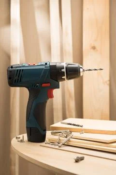 A cordless electric drill. Stock Photos