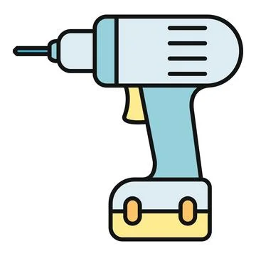 Cordless electric hammer drill tool icon illustration Illustrazione stock