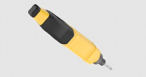 Cordless electric screwdriver rotation animation seamlessly loopable. 3D re.. Stock Footage 320642795