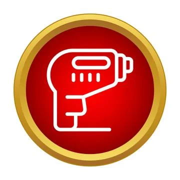 Cordless handheld power drill line art icon Stock Illustration