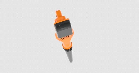 Cordless leaf blower rotation animation seamlessly loopable. 3D rendering i.. Stock Footage 324676827