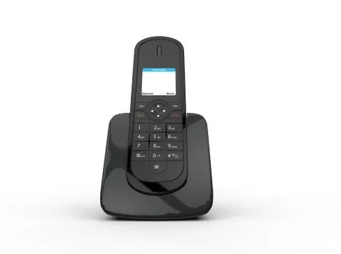 Cordless Phone - Front View Stock Illustration