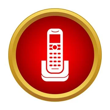 Cordless phone icon communication technology symbol Stock Illustration