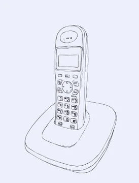 Cordless Phone vector. Stock Illustration