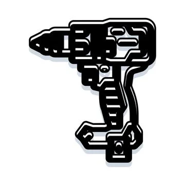 Cordless power drill working tool for construction Stock Illustration