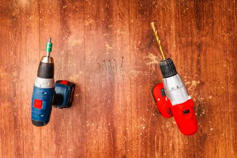 Cordless Screwdriver and Tools Stock Photos