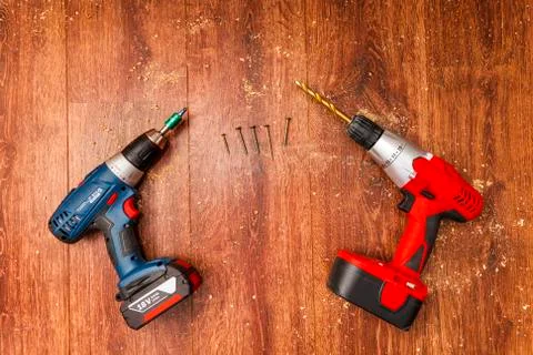 Cordless Screwdriver and Tools Stock Photos