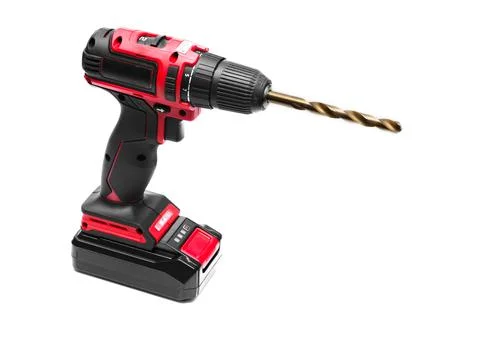 A cordless screwdriver. isolate on a white background. Stock Photos