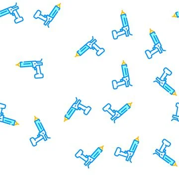 Cordless sealant gun tool vector seamless pattern Stock Illustration