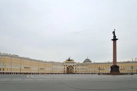 The cordon at the Palace square in preparation for victory parad Stock Photos