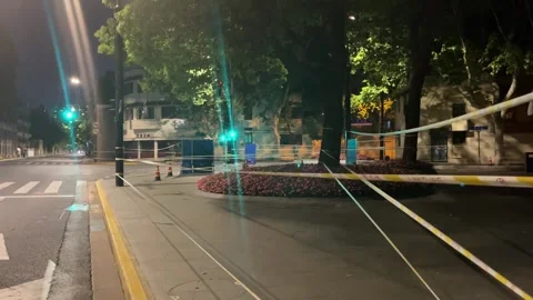 The cordon in Shanghai under lockdown Stock Footage 197113186