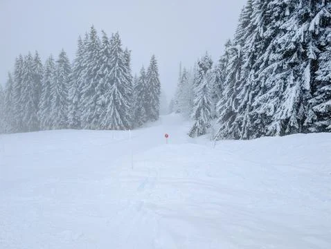 Cordon Ski Slopes Winter Alpine Landscape Stock Photos