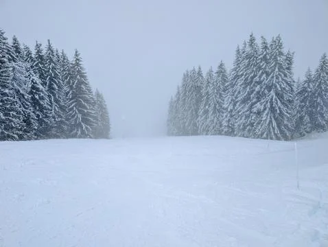 Cordon Ski Slopes Winter Alpine Landscape Stock Photos