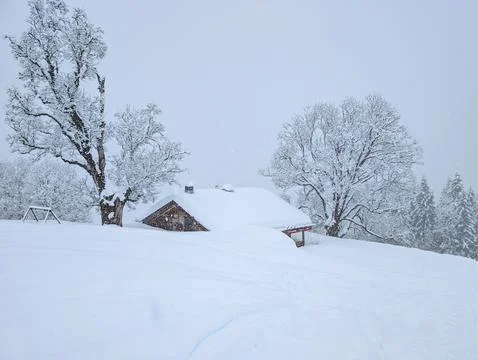 Cordon Ski Slopes Winter Alpine Landscape Stock Photos