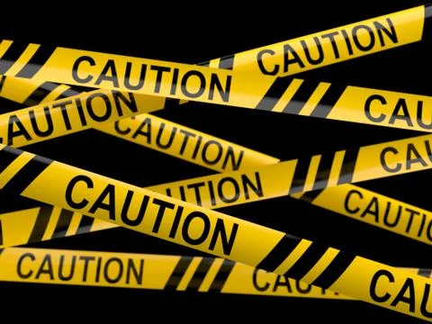 Cordon tape with caution text Stock Illustration