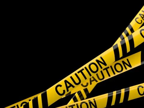 Cordon tape with caution text Stock Illustration