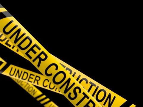 Cordon tape with under construction text Stock Illustration