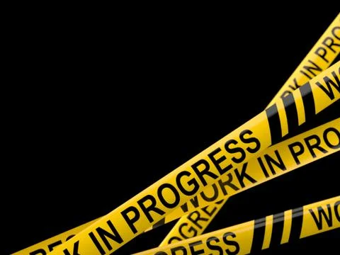 Cordon tape with work in progress text Stock Illustration
