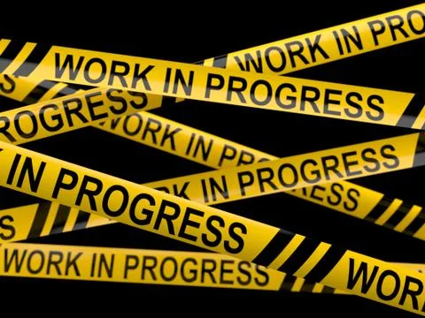 Cordon tape with work in progress text Illustrazione stock