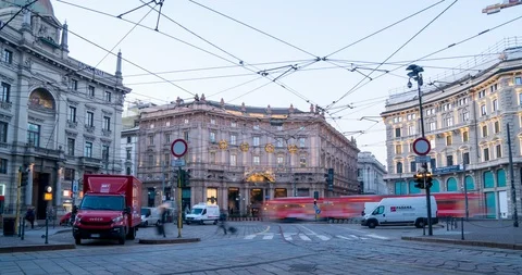 Cordusio square in Milan Stock Footage 99906040