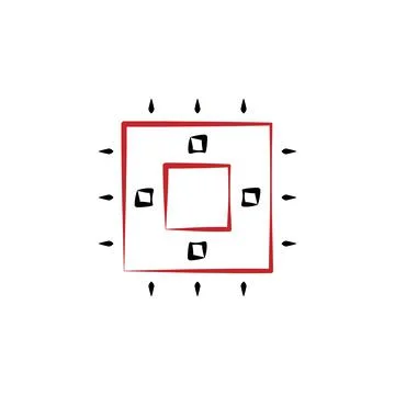 Core 2 colored hand drawn icon. Electronics colored element illustration Stock Illustration