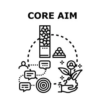 Core aim concepts shaping business strategy and growth Illustrazione stock