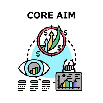 Core aim icon vector business strategy concept Stock Illustration
