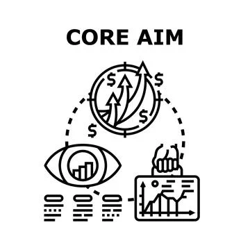 Core aim icon vector business strategy concept Stock Illustration