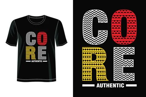 Core Authentic typography t shirt design, tee print, calligraphy, lettering Stock Illustration
